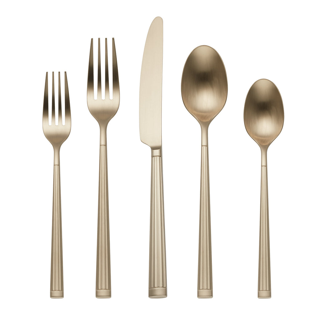 Oneida Robyn Champagne Mist Satin 20-Piece Flatware Set, 18/0 stainless steel