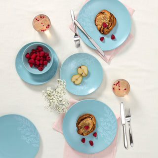 Oneida Roseto French Blue 12-Piece Dinnerware Set, stoneware (view 3)