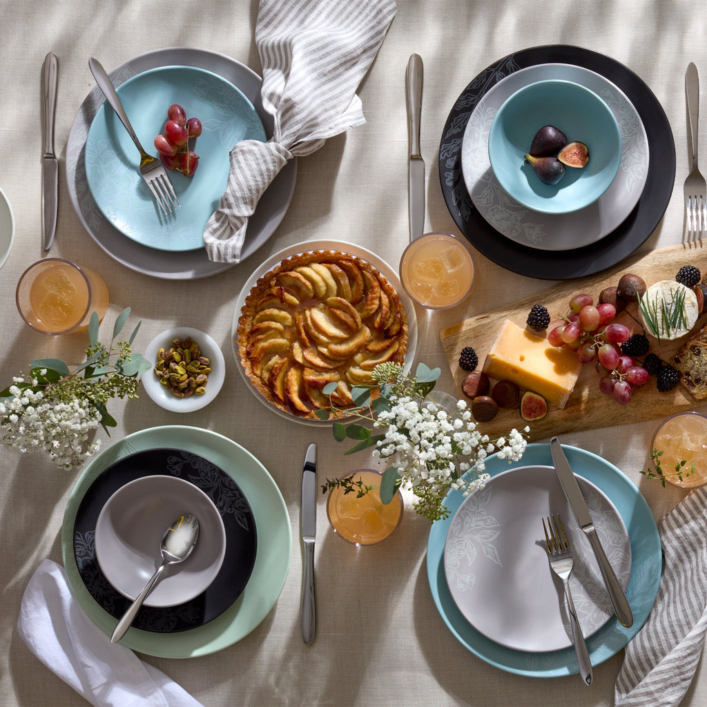 Oneida Roseto White 12-Piece Dinnerware Set, stoneware (view 6)