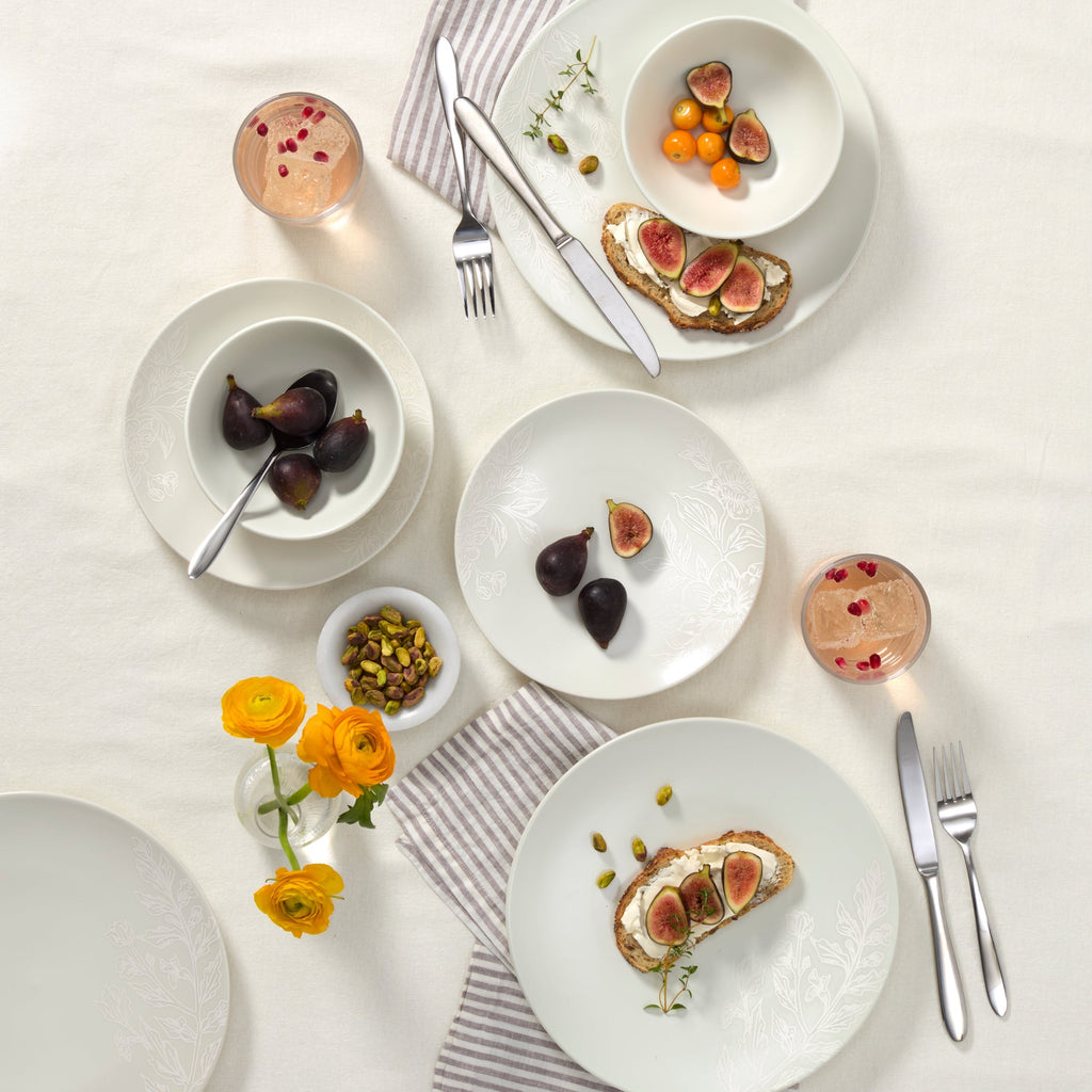 Oneida Roseto White 12-Piece Dinnerware Set, stoneware (view 3)