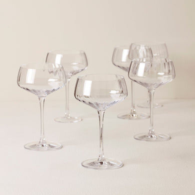 Lenox Tuscany Classics Angled Optic Coupe Glasses, Set of 6, european glass