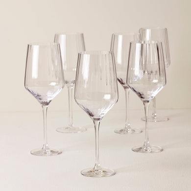 Lenox Tuscany Classics Angled Optic Wine Glasses, Set of 6, european glass