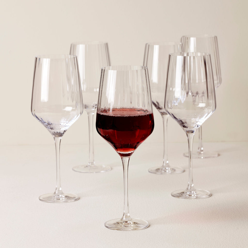 Lenox Tuscany Classics Angled Optic Wine Glasses, Set of 6, european glass (view 2)
