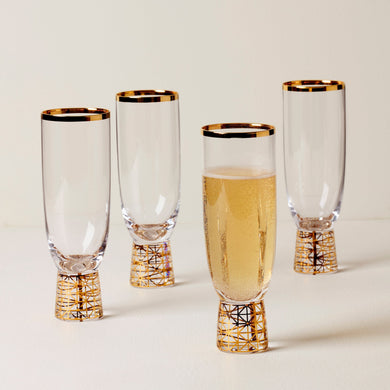 Lenox Tuscany Classics Gold Frost Flute Glasses, Set of 4, glass (view 2)
