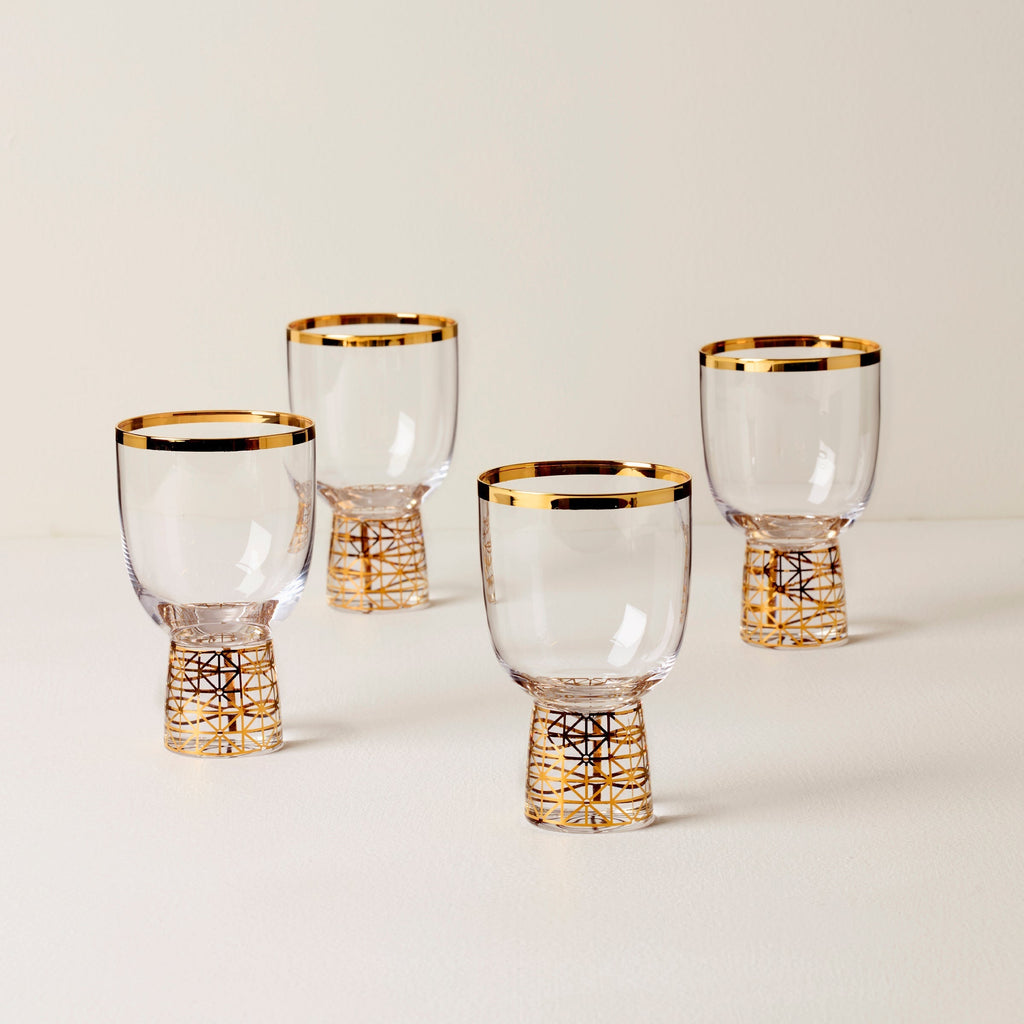 Lenox Tuscany Classics Gold Frost Wine Glasses, Set of 4, glass
