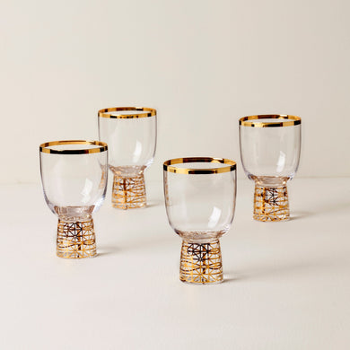 Lenox Tuscany Classics Gold Frost Wine Glasses, Set of 4, glass
