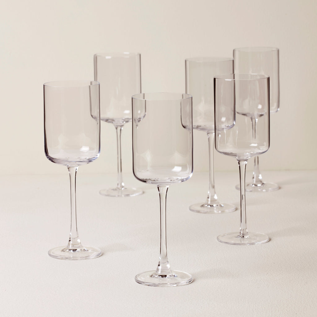 Lenox Tuscany Classics Straight White Wine Glasses, Set of 6, european glass