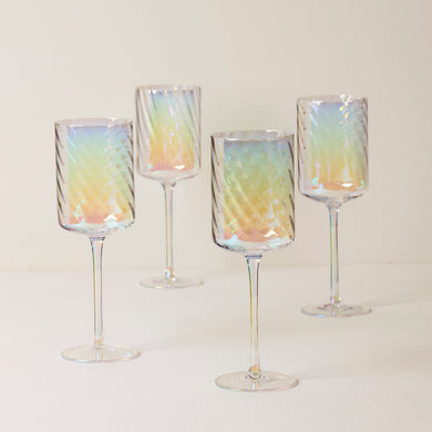 Lenox Tuscany Classics Iridescent Red Wine Glasses, Set of 4, glass