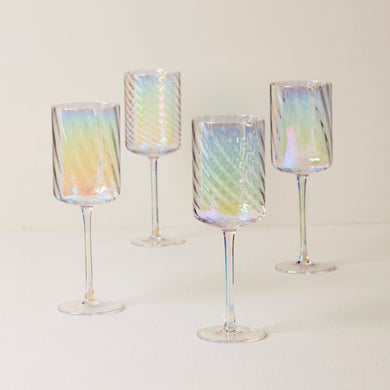 Lenox Tuscany Classics Iridescent White Wine Glasses, Set of 4, glass