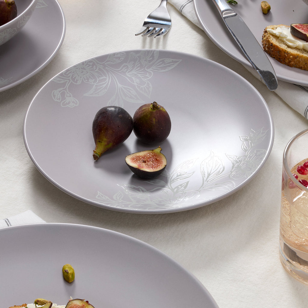 Oneida Roseto Pumice 12-Piece Dinnerware Set, stoneware (view 4)