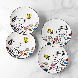 Lenox Chef Snoopy Accent Plates, Set of 4, porcelain