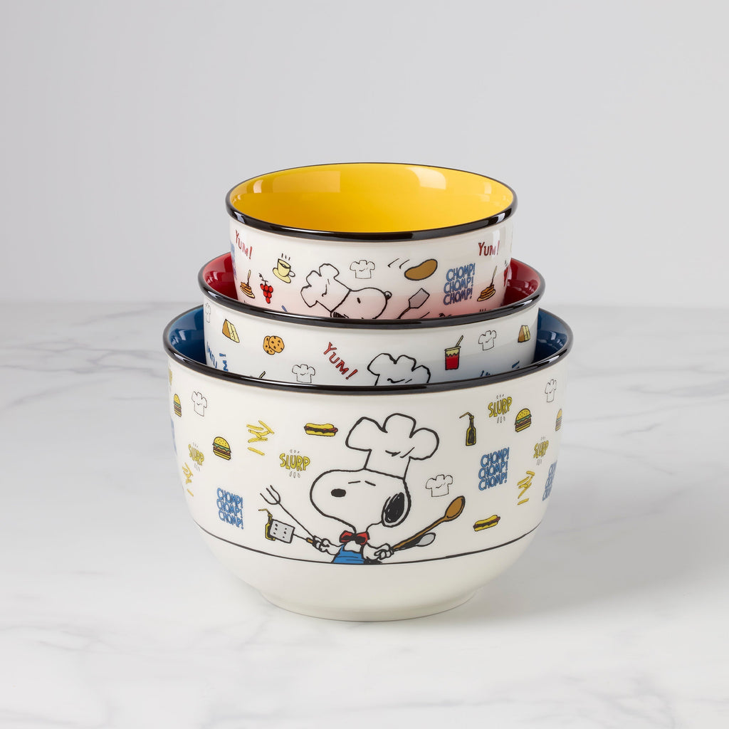 Lenox Chef Snoopy 3-Piece Bowl Set, porcelain (view 2)