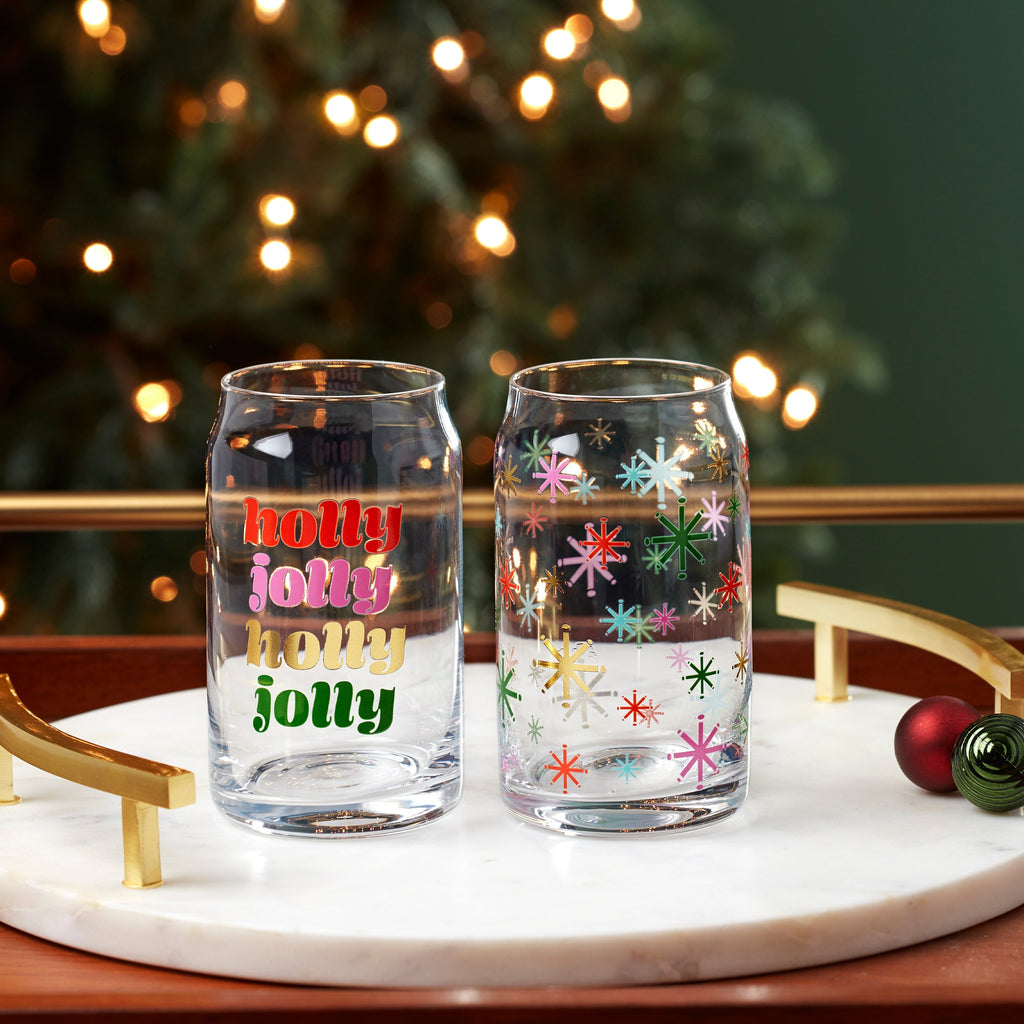 Cambridge Holly Jolly Can Cooler Glasses - Set of 2, glass (view 3)