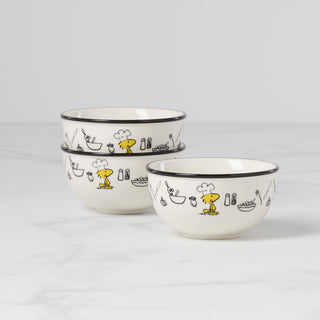 Lenox Chef Snoopy Mini Bowls, Set of 3, porcelain (view 2)