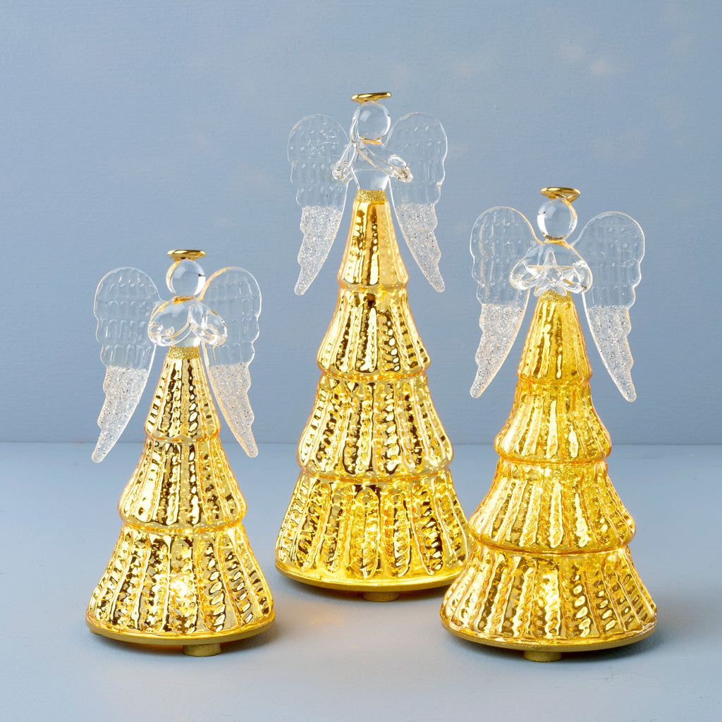 Lenox Radiant Light Lit Angel Figurines 3-Piece Set, glass (view 2)