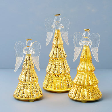 Lenox Radiant Light Lit Angel Figurines 3-Piece Set, glass (view 2)