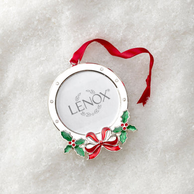 Lenox Holly Photo Frame Silverplate Ornament, silverplate/stainless steel (view 2)