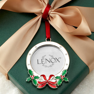 Lenox Holly Photo Frame Silverplate Ornament, silverplate/stainless steel (view 3)