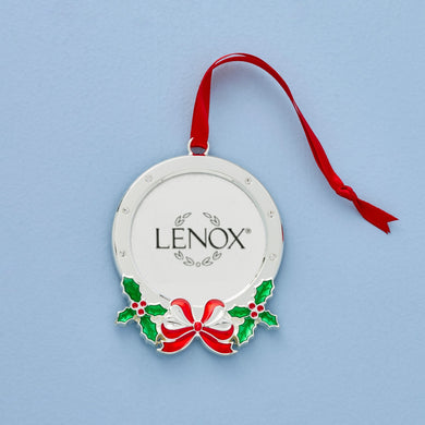 Lenox Holly Photo Frame Silverplate Ornament, silverplate/stainless steel