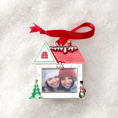 Lenox House Photo Frame Silverplate Ornament, silverplate/stainless steel (view 2)