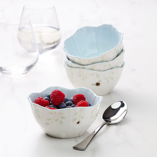 Lenox Butterfly Meadow Floral Blue Dessert Bowls, Set of 4, porcelain (view 2)