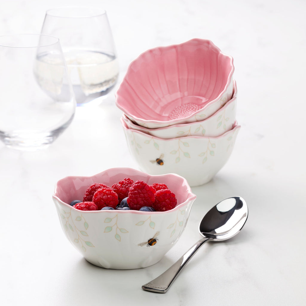 Lenox Butterfly Meadow Floral Pink Dessert Bowls, Set of 4, porcelain (view 2)