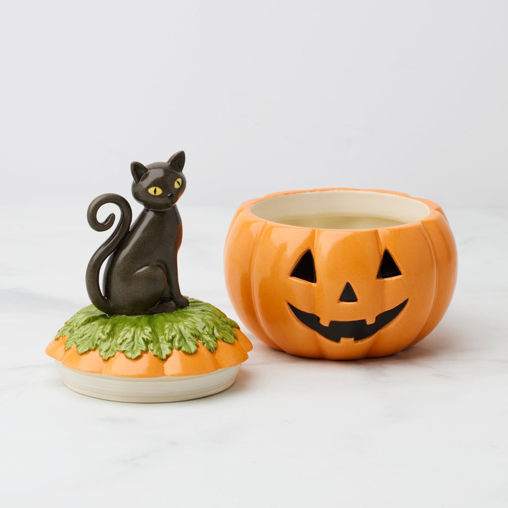 Lenox Haunted Halloween Covered Candy Jar, porcelain (view 3)