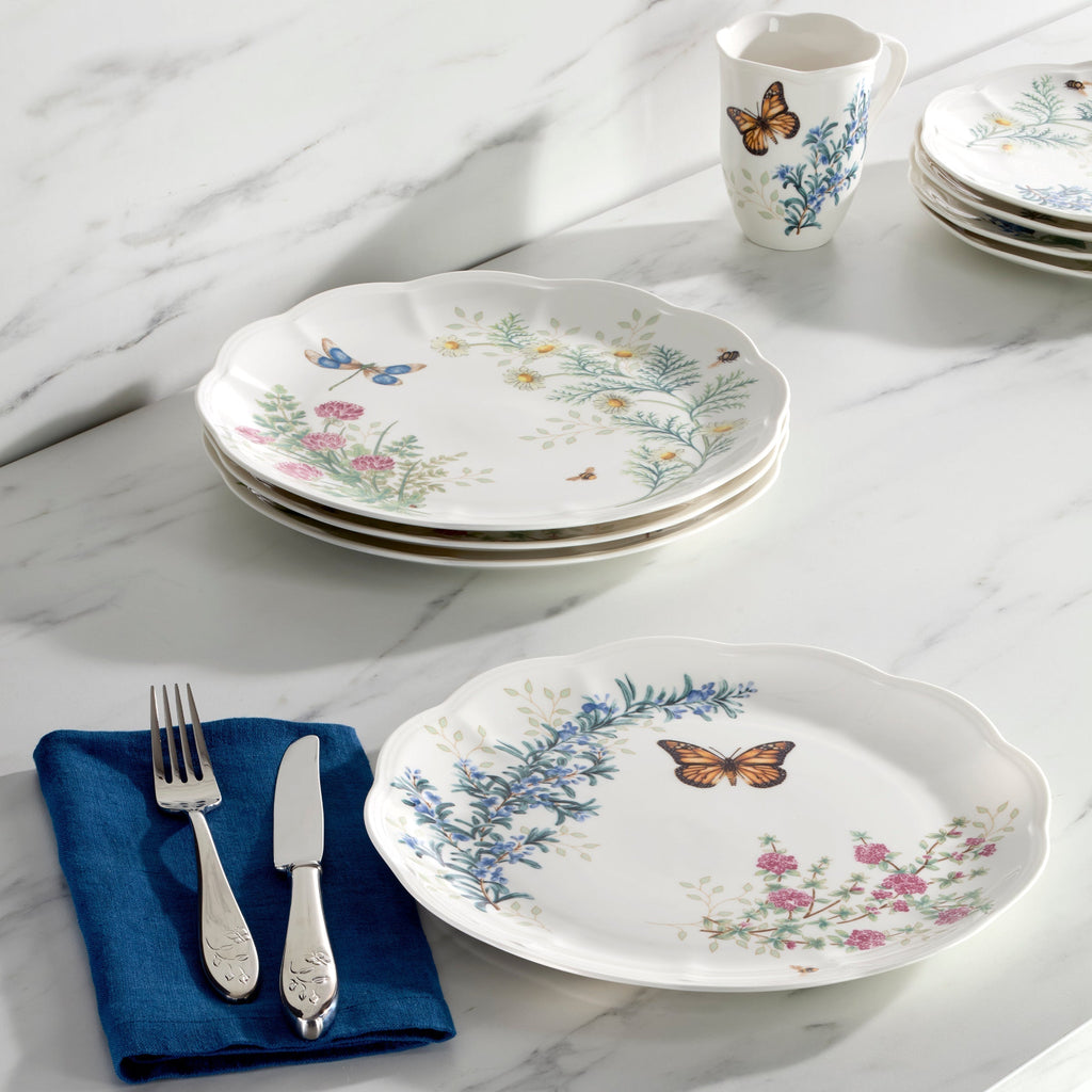 Lenox Butterfly Meadow Herbs Dinner Plates, Set of 4, porcelain (view 7)
