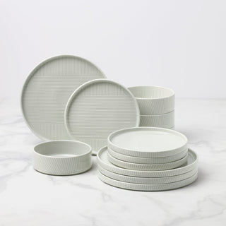 Lenox Modulus Vapor 12-Piece Dinnerware Set, porcelain