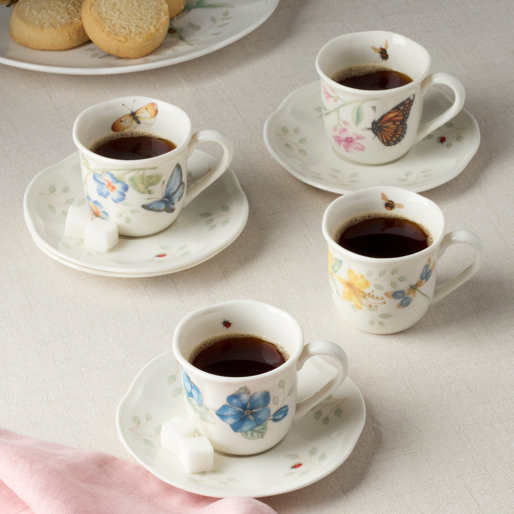 Lenox Butterfly Meadow Espresso Cup & Saucers, Set of 4, porcelain (view 3)