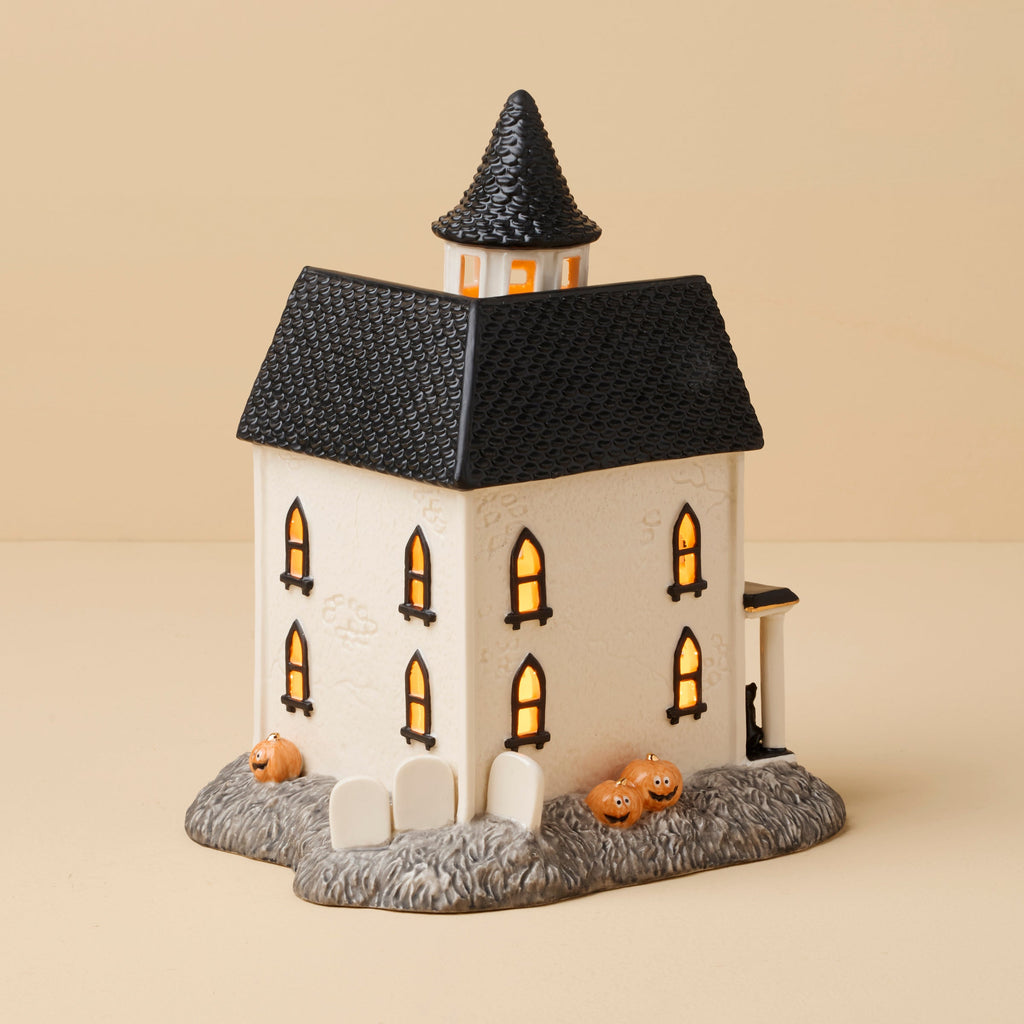 Lenox Vintage Halloween Lit Manor Figurine, porcelain (view 4)