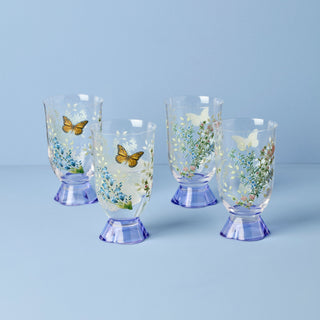 Lenox Butterfly Meadow Herbs Tall Tumblers, Set of 4, glass