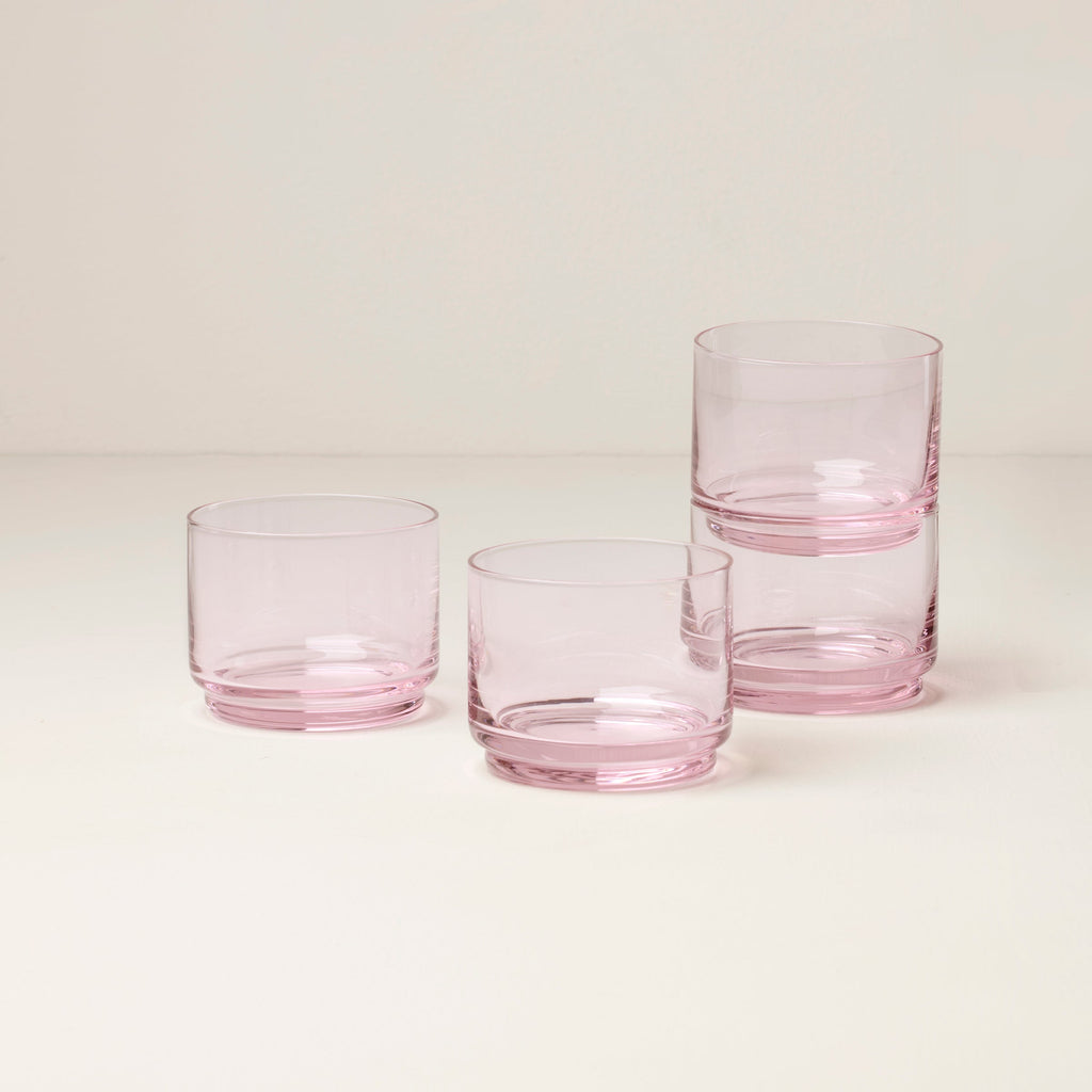 Lenox Tuscany Stackable Blush Short Glasses, Set of 4, glass