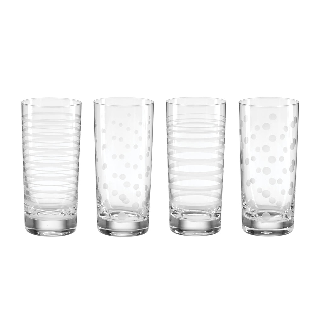 Oneida Mingle Highball Glasses, Set of 4, glass