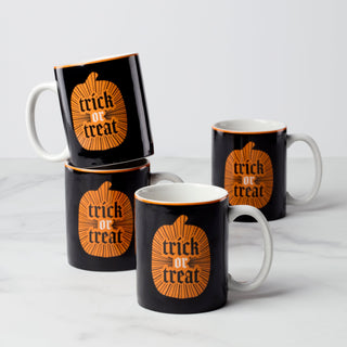 Oneida Vintro Halloween Mugs, Set of 4, porcelain