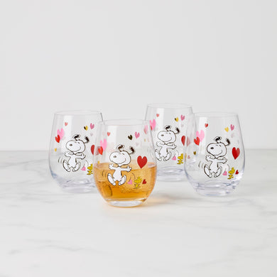 Lenox Snoopy Valentine's Day Tumblers, Set of 4, glass (view 2)