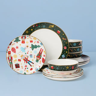 Lenox Nutcracker Ballet 12-Piece Dinnerware Set, porcelain