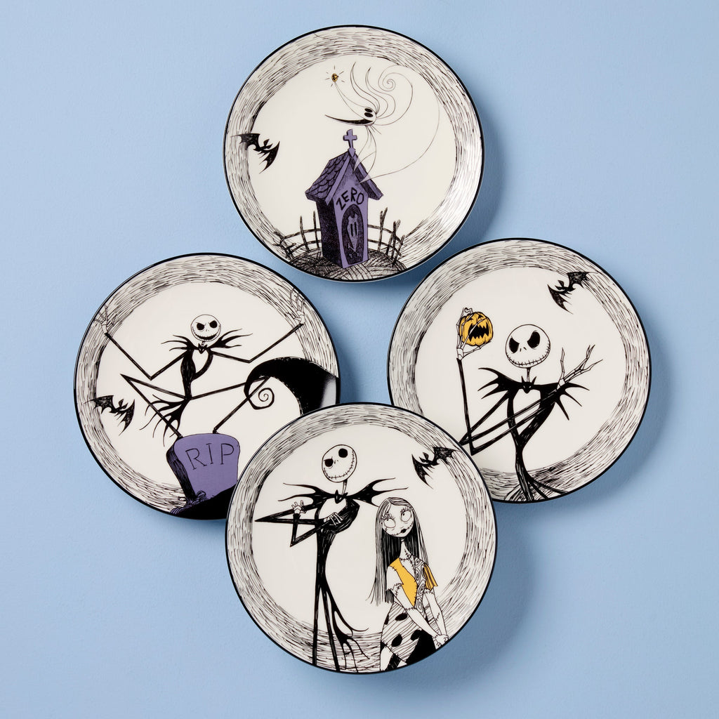 Lenox Nightmare Before Christmas Accent Plates, Set of 4, porcelain