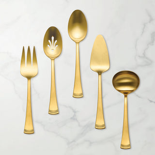 Lenox Portola Gold Satin 5-Piece Hostess Set, 18/10 stainless steel