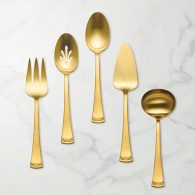 Lenox Portola Gold Satin 5-Piece Hostess Set, 18/10 stainless steel