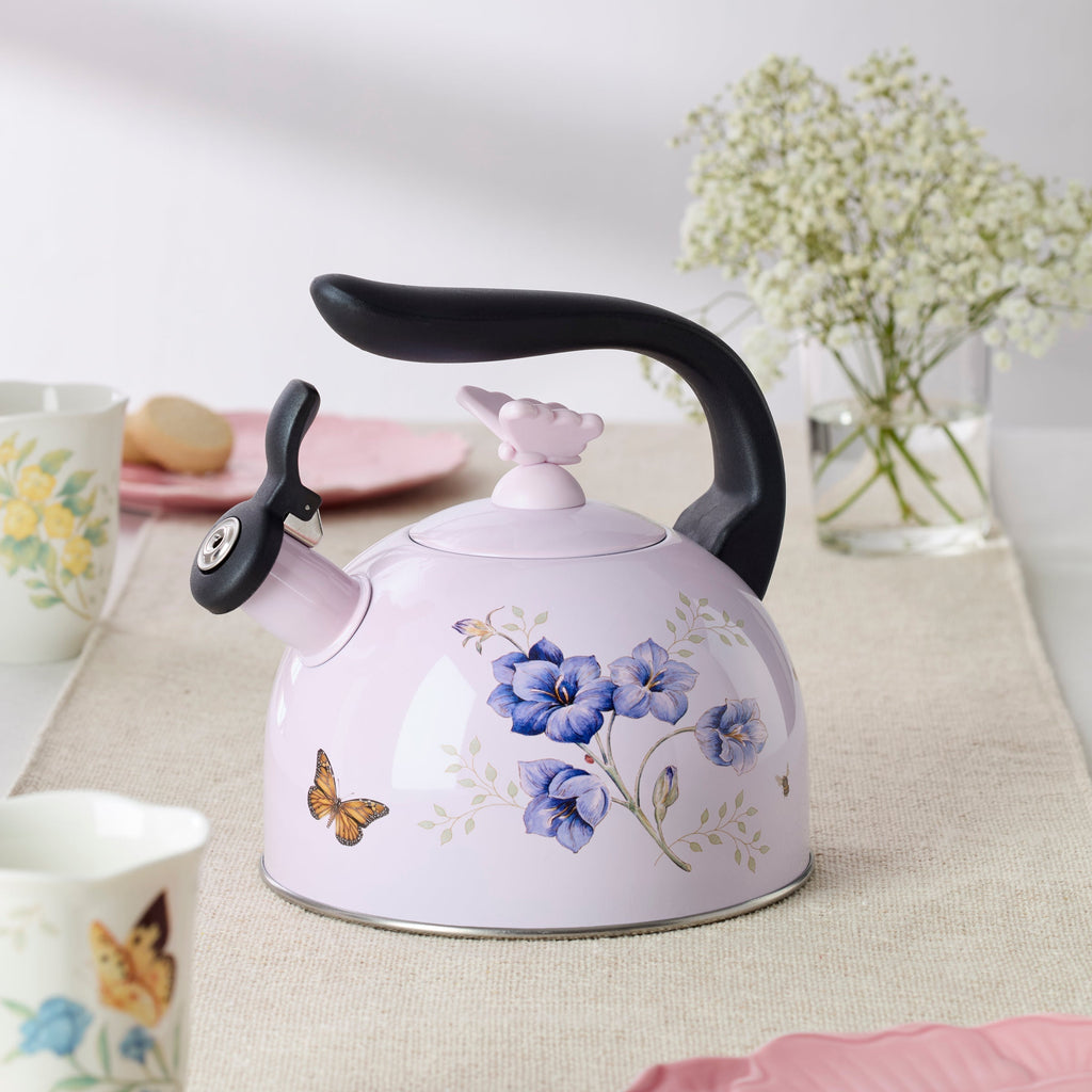Lenox Butterfly Meadow Colors Tea Kettle, enamelware (view 4)