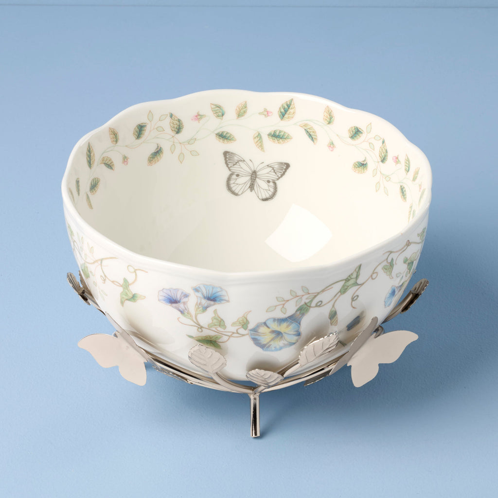Lenox Butterfly Meadow 25th Anniversary Bowl with Stand, porcelain (view 2)