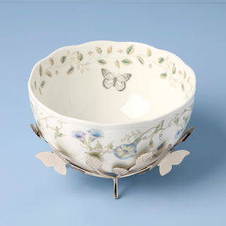 Lenox Butterfly Meadow 25th Anniversary Bowl with Stand, porcelain (view 2)