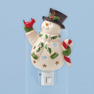 Lenox Happy Holly Days Snowman Night Light, porcelain (view 2)