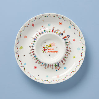 Lenox Merry Grinchmas Chip & Dip Bowl, porcelain