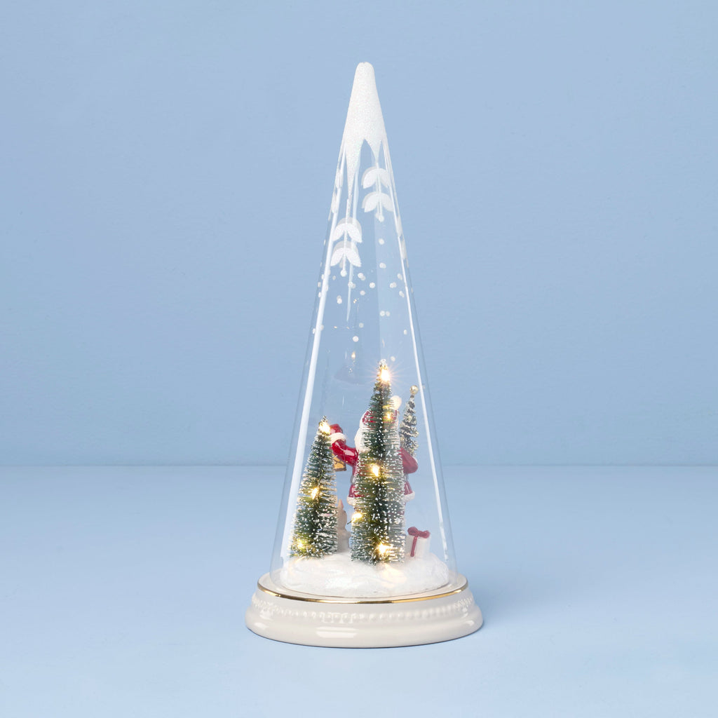 Lenox Merry & Magical Lit Santa With Lantern Figurine, porcelain/glass (view 3)