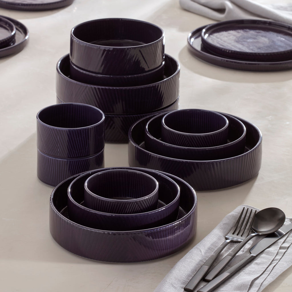 Lenox Modulus Nightshade 12-Piece Bowl Set, porcelain