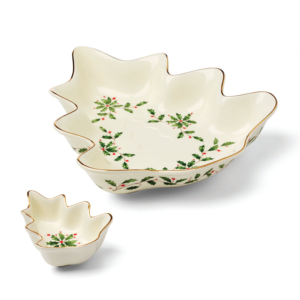 Lenox Holiday Tree Chip & Dip Set, dolomite (view 2)