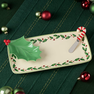 Lenox Holiday Tray Set with Spreader 3-Piece Set, porcelain (view 3)