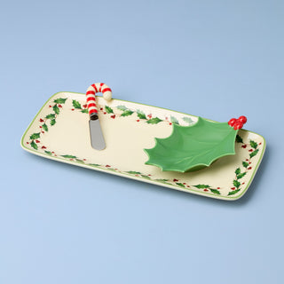 Lenox Holiday Tray Set with Spreader 3-Piece Set, porcelain (view 2)